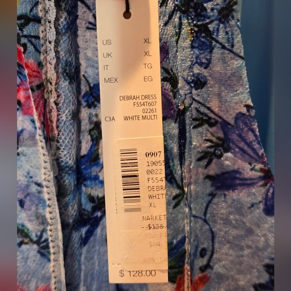 Tahari XL Debrah Double Loop Blue Lace Slip Dress - Picture 4 of 8